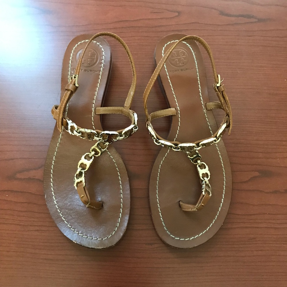 Tory Burch Gemini sandals with gold chains
